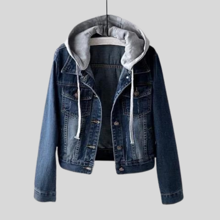 Women's Denim-Look Hooded Jacket – Lightweight Casual Layer – view 3