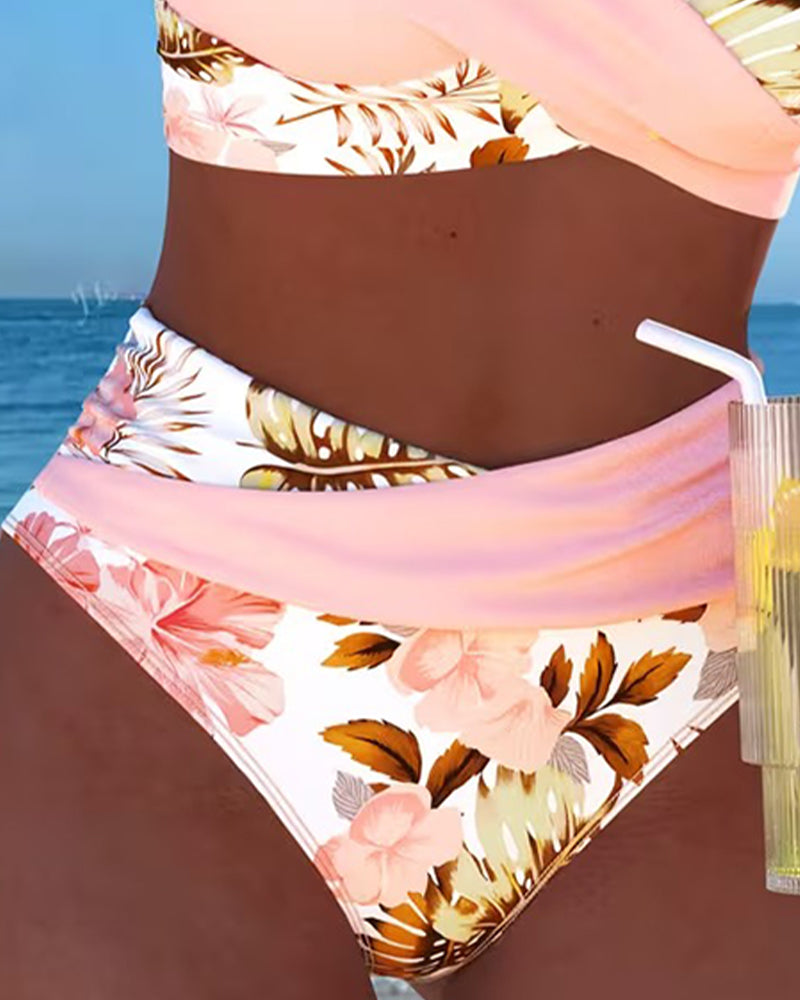 Women's Floral Wrap Bikini Set - Soft Feminine Charm