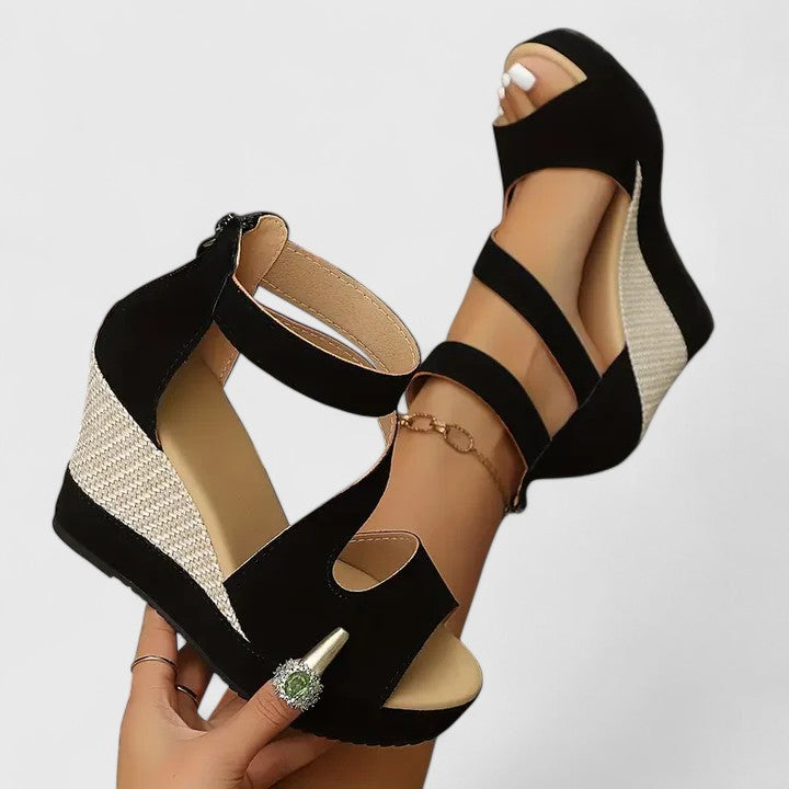 Women's Woven Orthopedic Wedge Sandals - All-Day Comfort