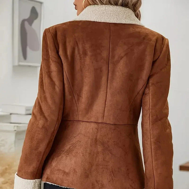 Women's Suede Sherpa-Lined Coat – Cosy Winter Statement – view 2