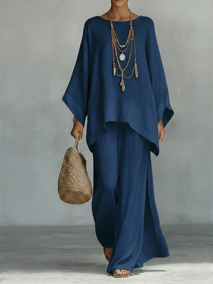 Women's Printed Comfort Two-Piece Set - Everyday Elegance
