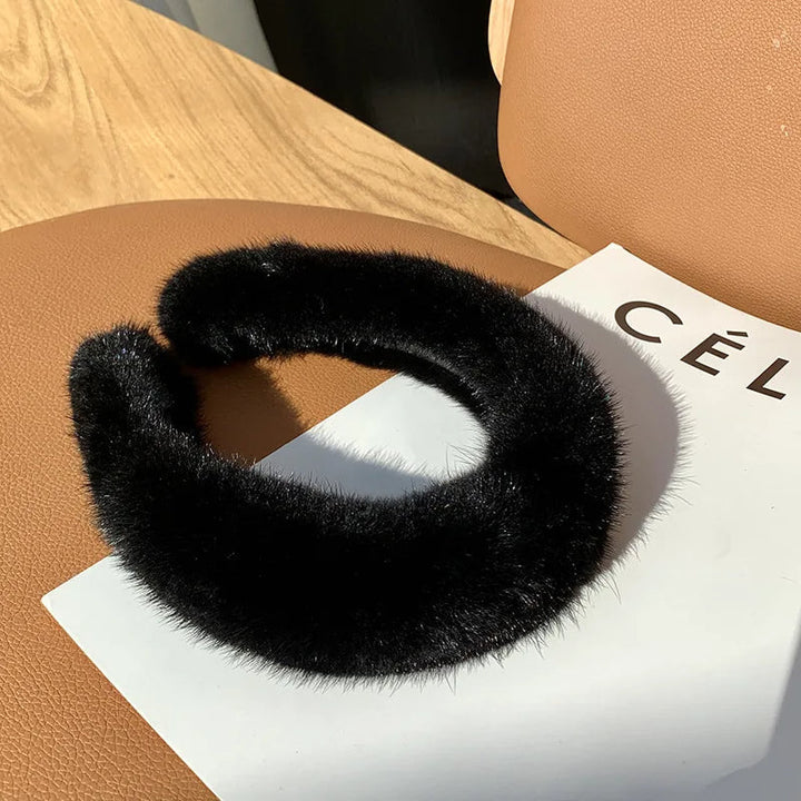 Women's Faux Fur Headband – Plush Winter Ear Warmer Accessory – view 3