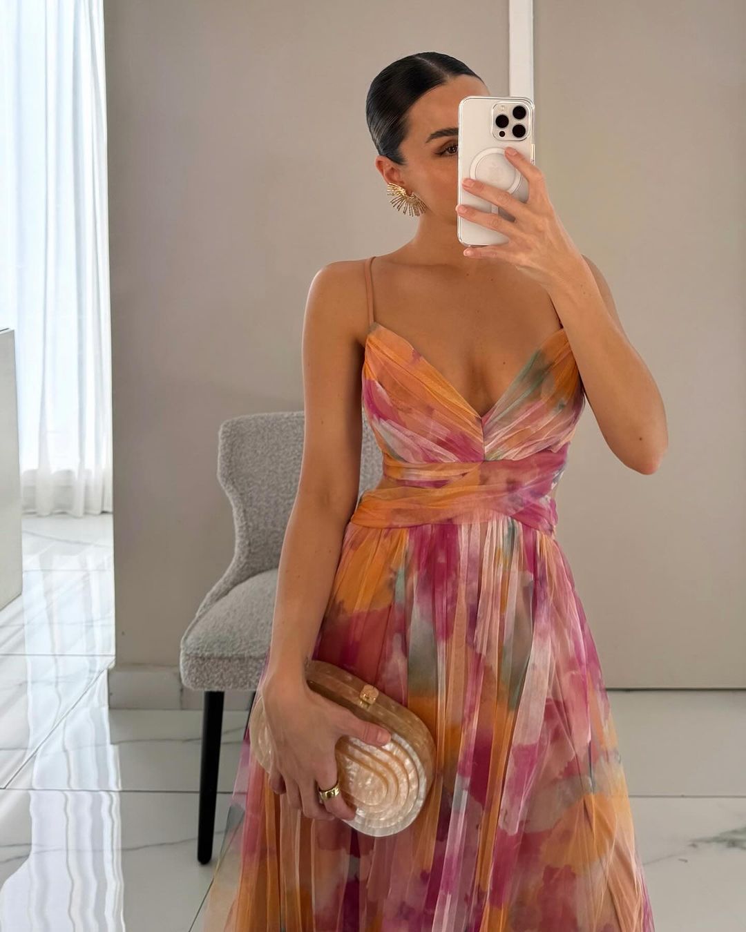 Women's Floral Print Maxi Dress – Romantic Summer Occasionwear – view 7