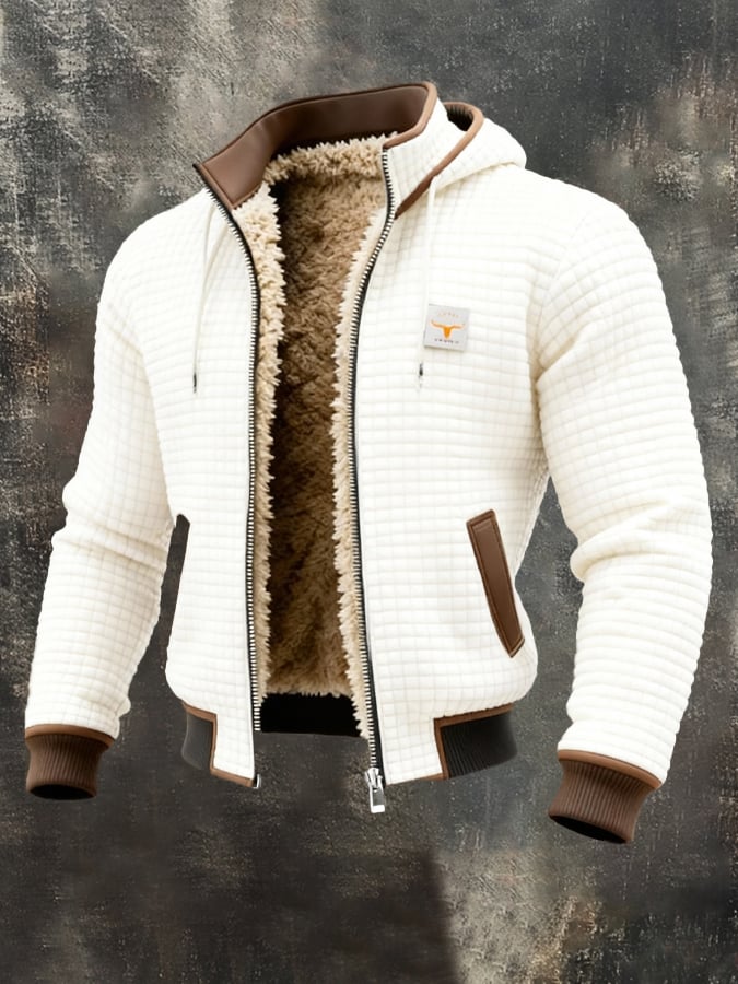 Men's Sherpa-Lined Bomber Jacket – Fleece Warmth – Leather Trim – view 3