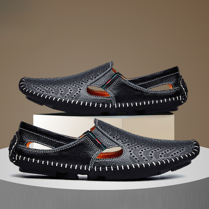 Men's Perforated Leather Driving Sandals – Breathable Summer Pair – view 11