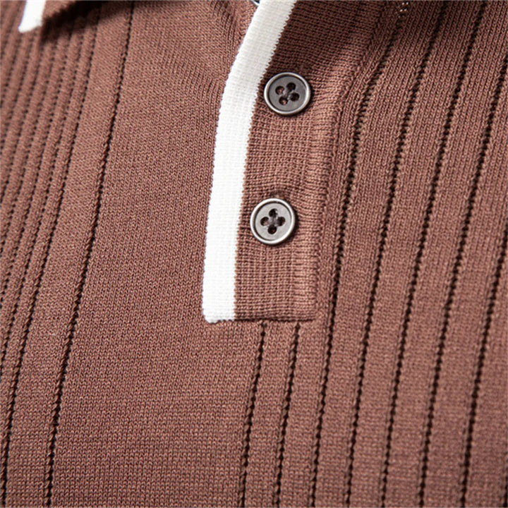 Men's Fine-Gauge Ribbed Knit Polo Shirt – Smart Casual Wear – view 12