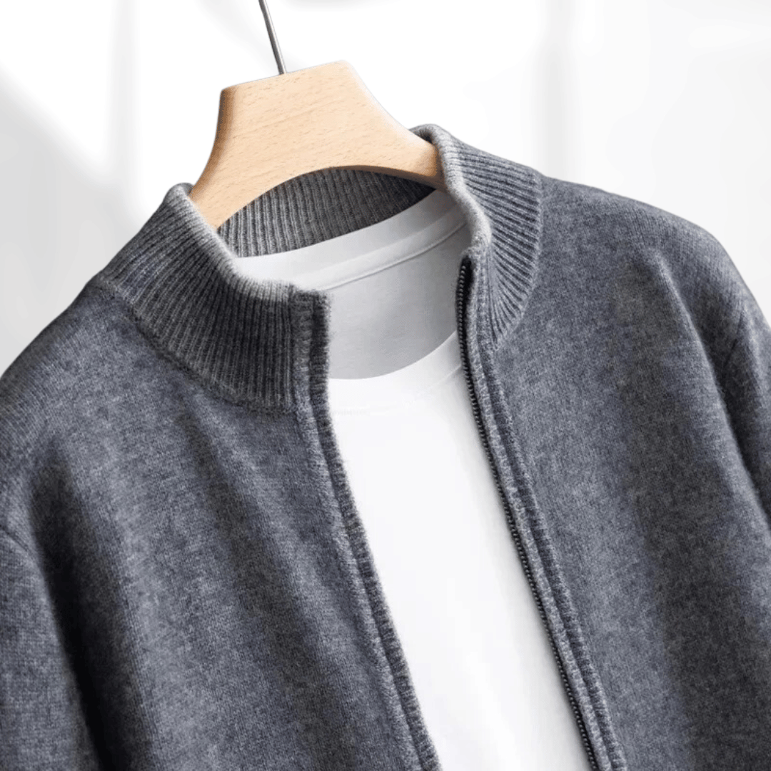 Men's Cashmere Zip Cardigan – Ashford Fine Knit Layer – view 8