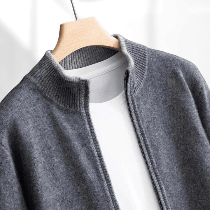 Men's Cashmere Zip Cardigan – Ashford Fine Knit Layer – view 8