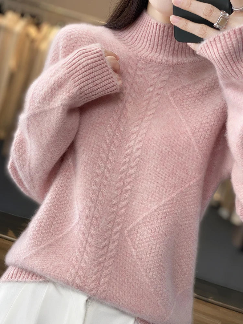 Women's Cashmere Turtleneck Jumper – Soft Roll-Neck Knit – view 4