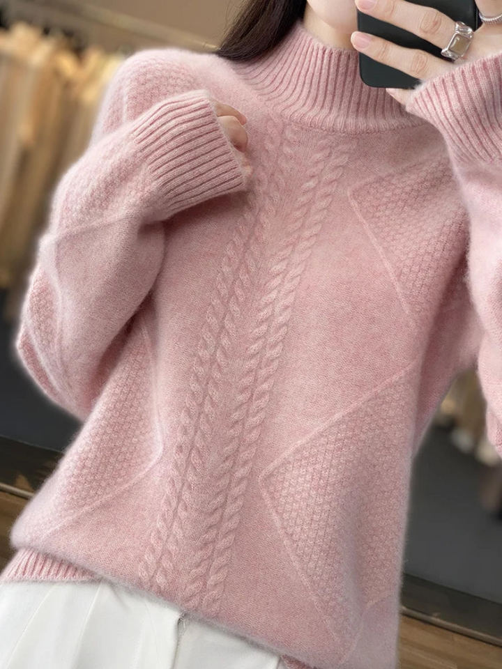 Women's Cashmere Turtleneck Jumper – Soft Roll-Neck Knit – view 4