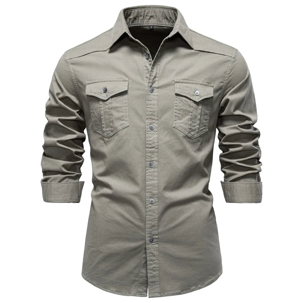 Men's Cotton Utility Overshirt – Heavyweight Workwear Shirt – view 5
