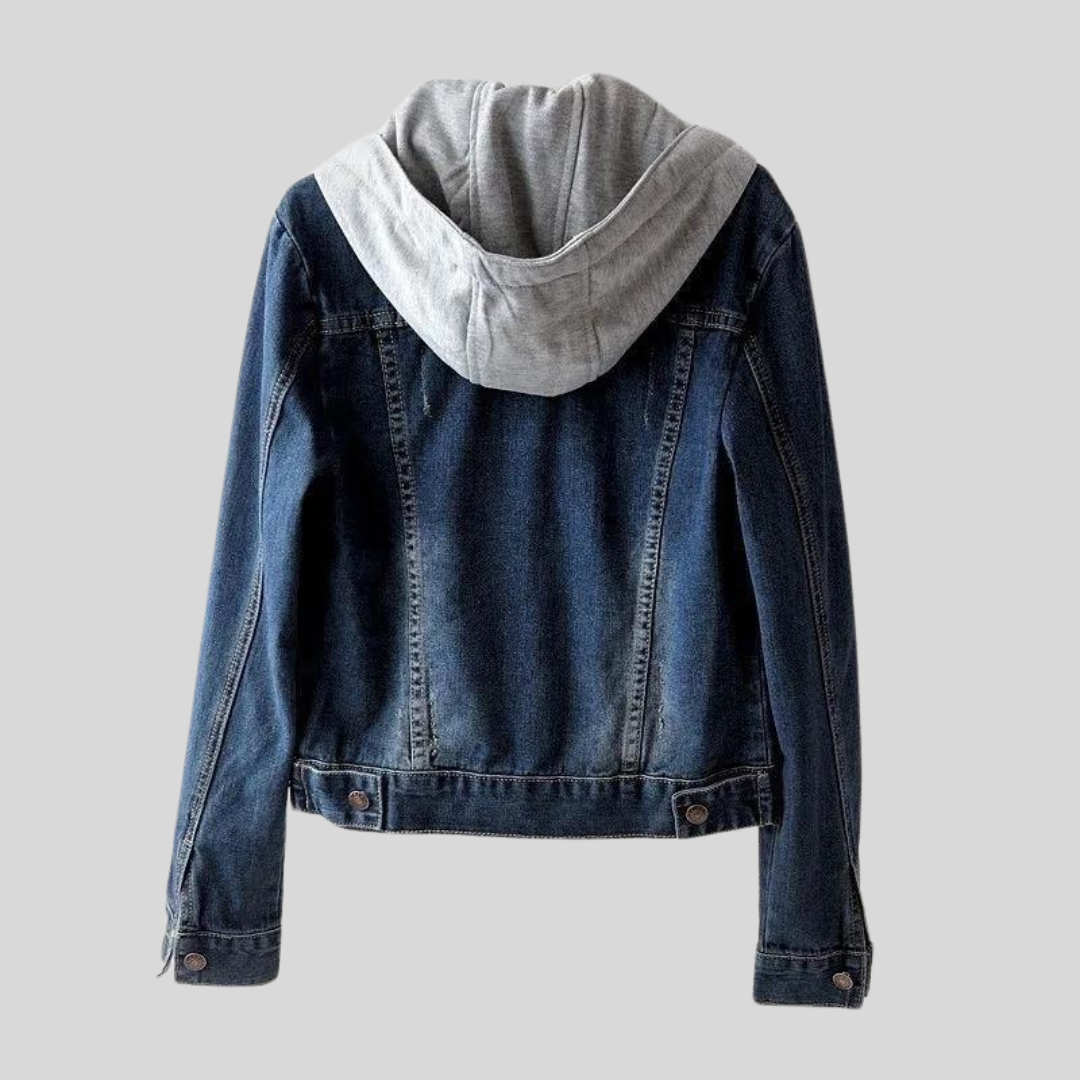 Women's Denim-Look Hooded Jacket – Lightweight Casual Layer – view 4