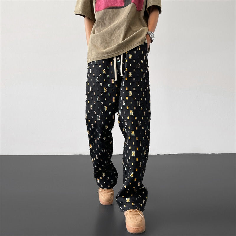 Men's Distressed Patchwork Trousers – Relaxed Streetwear Style – view 6