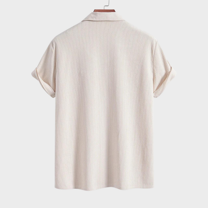 Men's Corduroy Cuban Collar Shirt – Short Sleeve Summer Staple – view 4