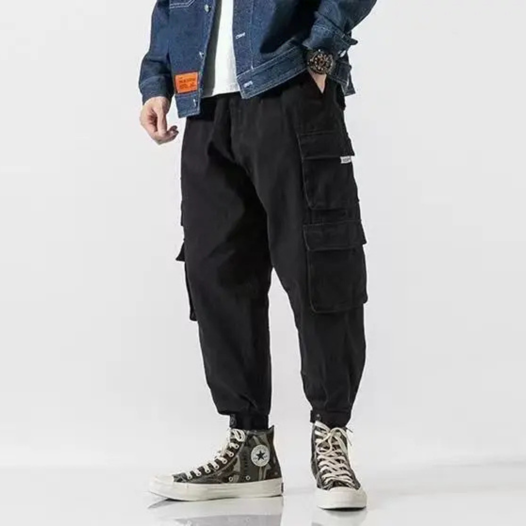 Men's Heavyweight Cotton Cargo Joggers – Tapered Utility Trousers – view 10