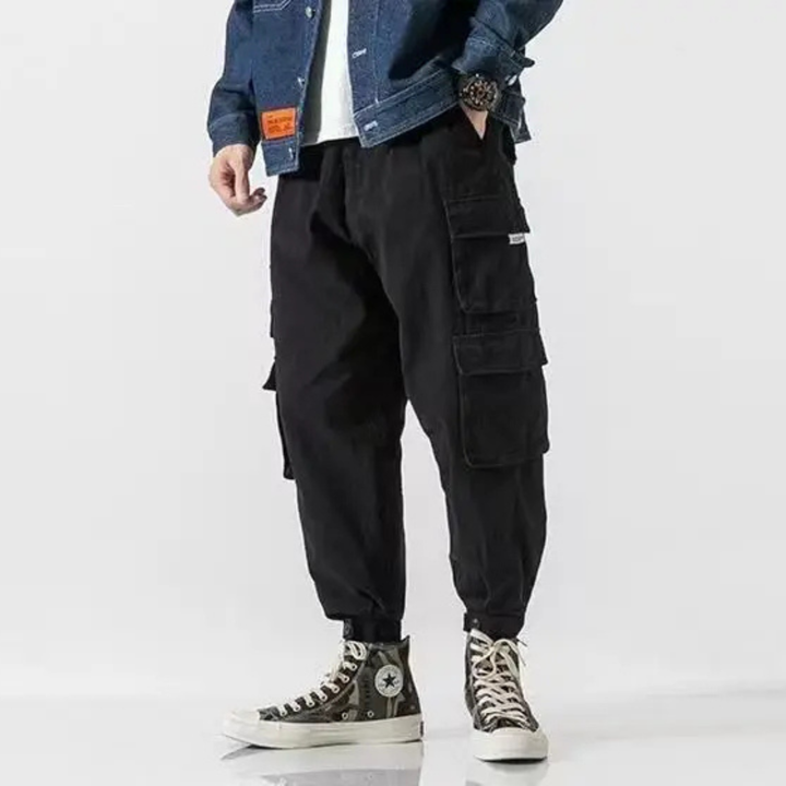 Men's Heavyweight Cotton Cargo Joggers – Tapered Utility Trousers – view 10