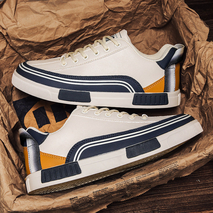 Men's Vegan Leather Trainers – Cushioned Retro Panel Design – view 10