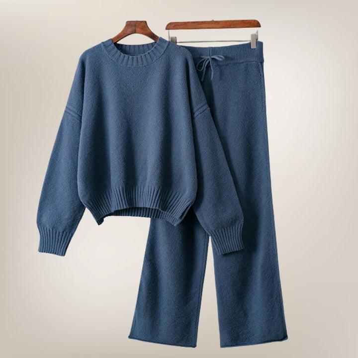 Women's Knitted Two-Piece Set – Jumper and Wide-Leg Trousers – view 5