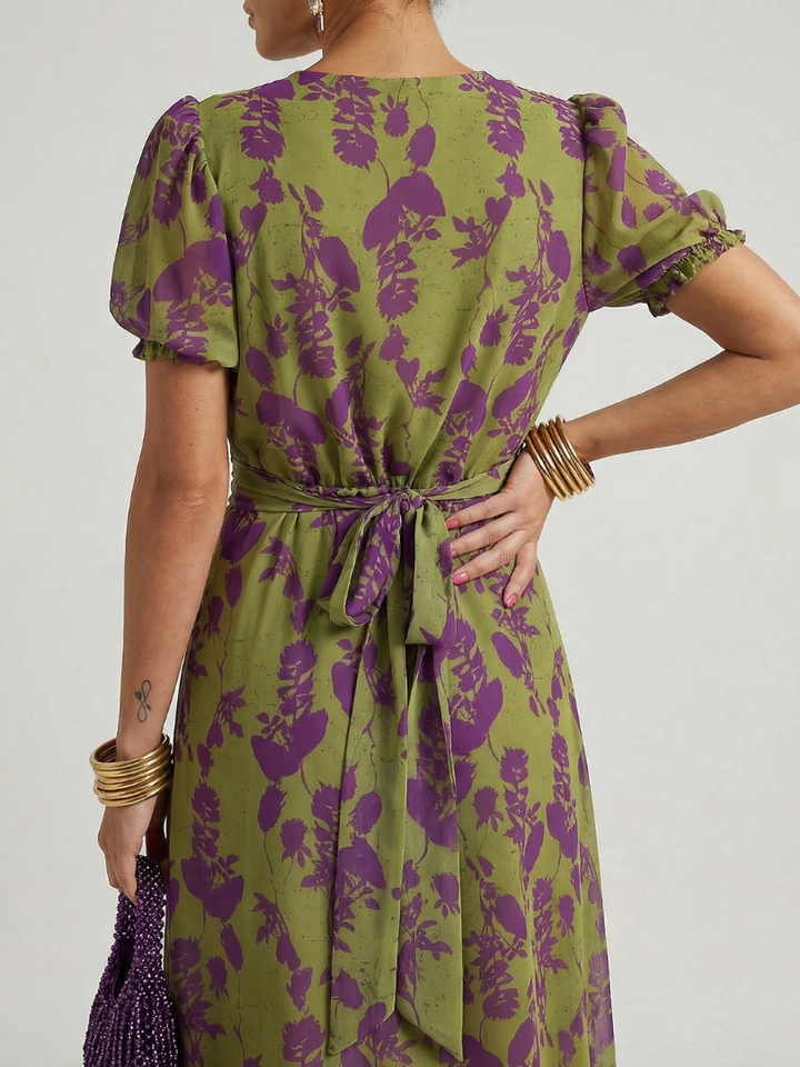 Women's Relaxed Floral Midi Dress - Everyday Comfort
