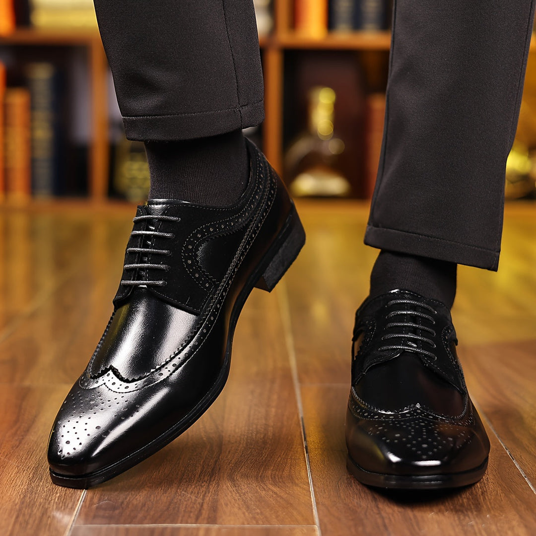 Men's Two-Tone Leather Brogues – Wingtip Lace-Up Dress Shoes – view 8
