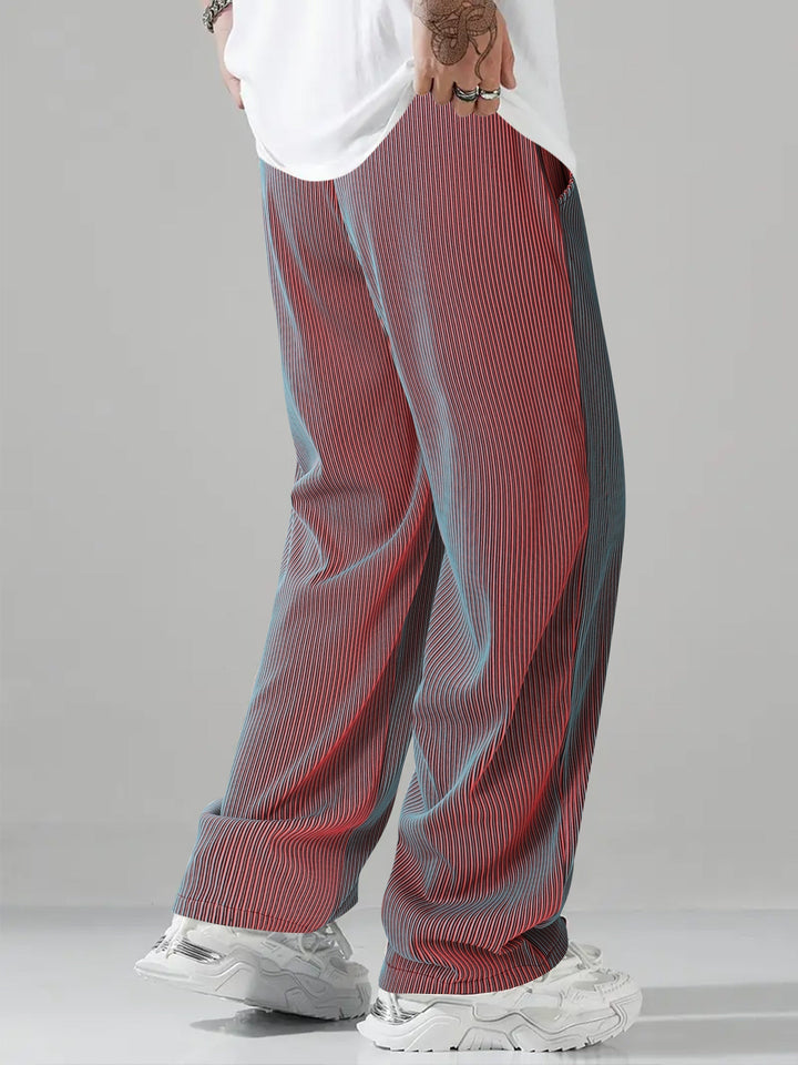 Men's Lightweight Striped Trousers – Straight-Leg Drawstring – view 2