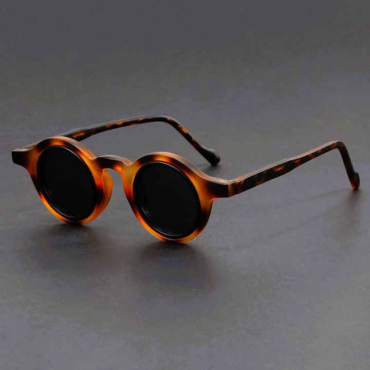 Men's Round Acetate Sunglasses – Retro Frames with UV Protection – Classic Tortoise