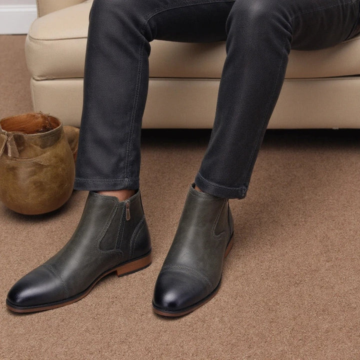 Alessio Men's Chelsea Boots – Burnished Side-Zip City Style – view 9