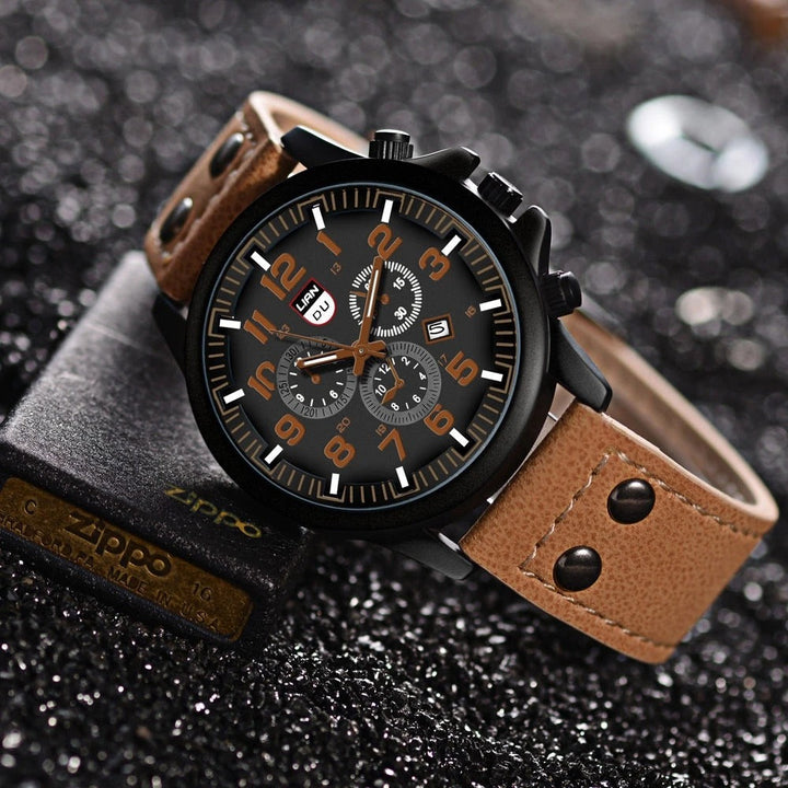 Men's Cowhide Strap Field Watch – Military-Inspired Design – view 2