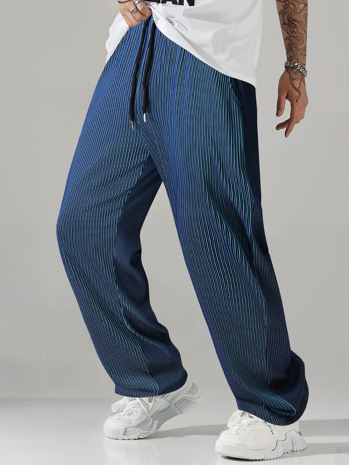 Men's Lightweight Striped Trousers – Straight-Leg Drawstring – view 4