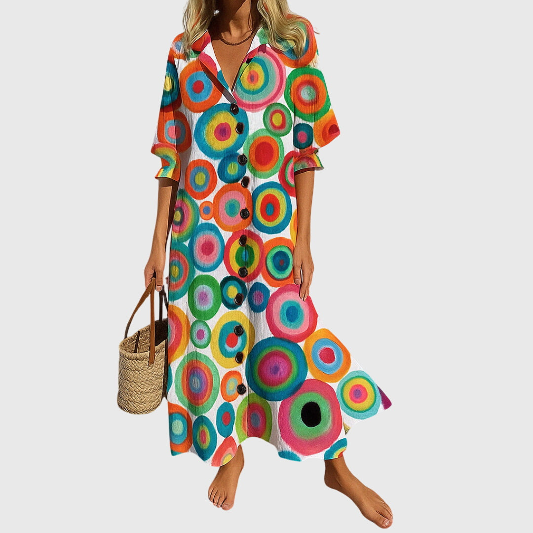 Woman's Elegant Slimming Dress - Boho Charm for Any Occasion