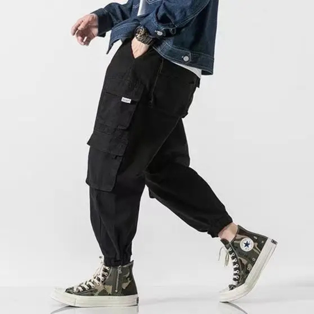 Men's Heavyweight Cotton Cargo Joggers – Tapered Utility Trousers – view 8