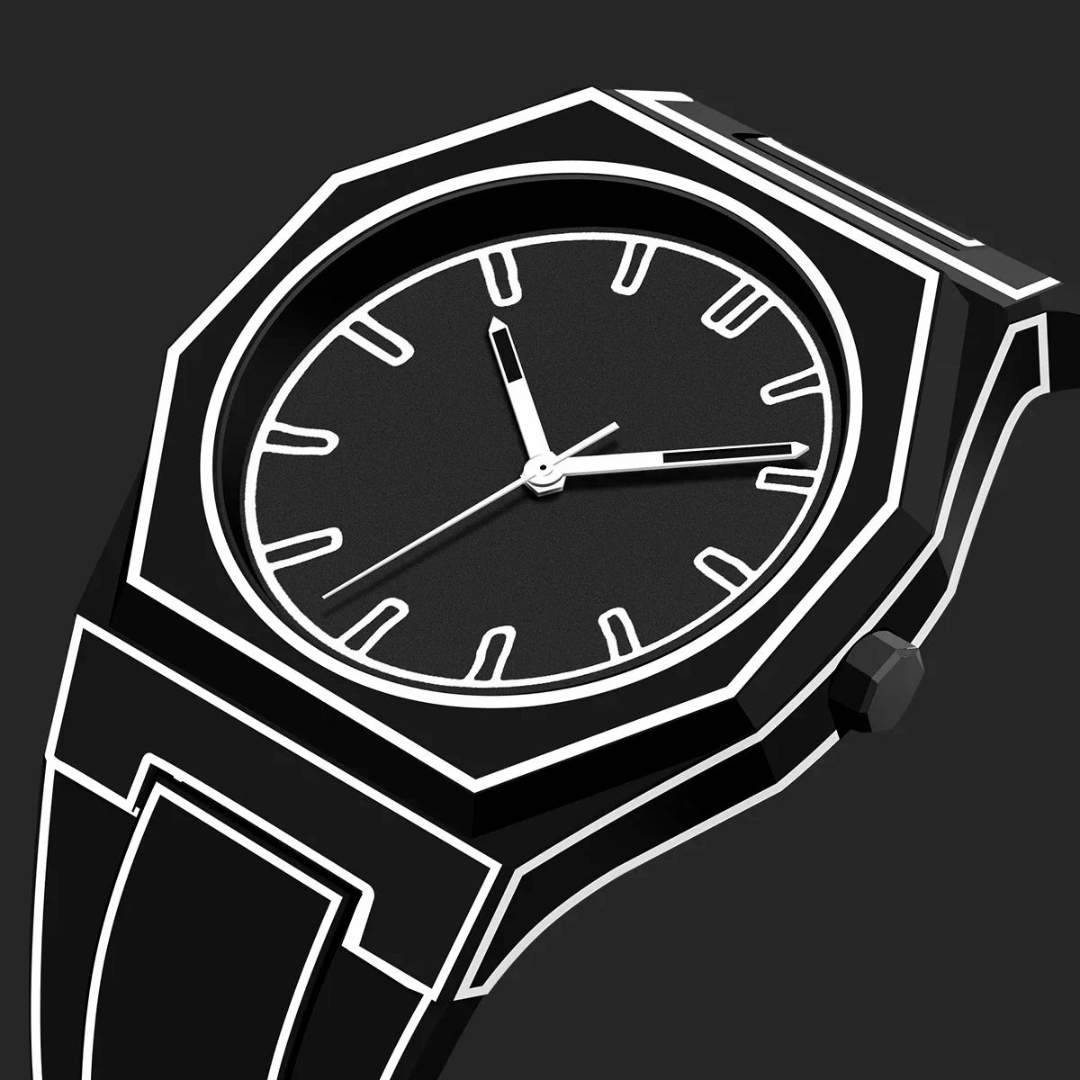 Unisex 3D Outline Watch with Silicone Strap – Water Resistant – view 2