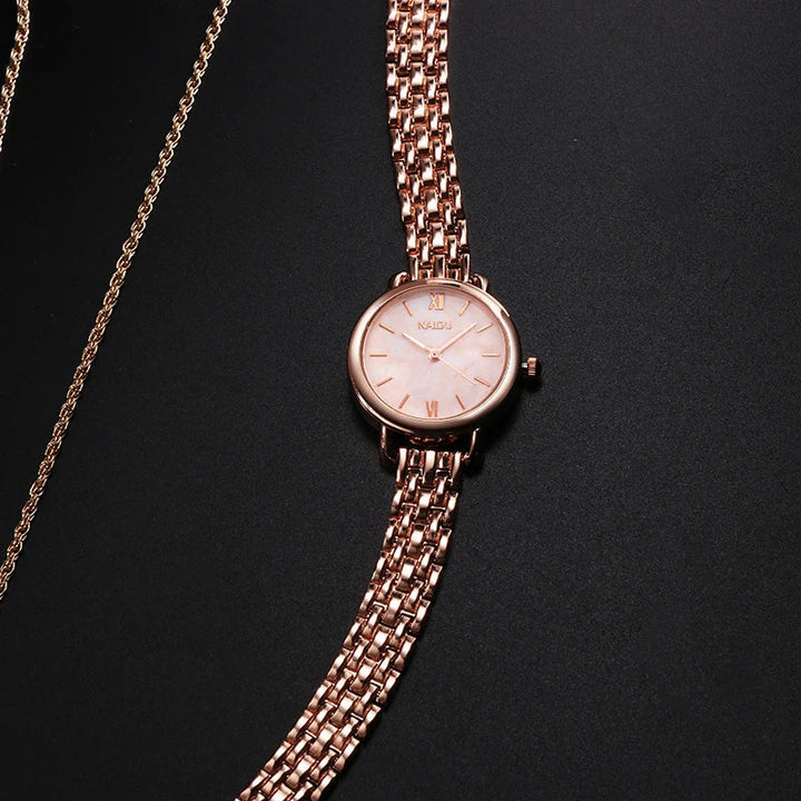 Women's Siena Marble Dial Watch – Stainless Steel Quartz Timepiece – view 5