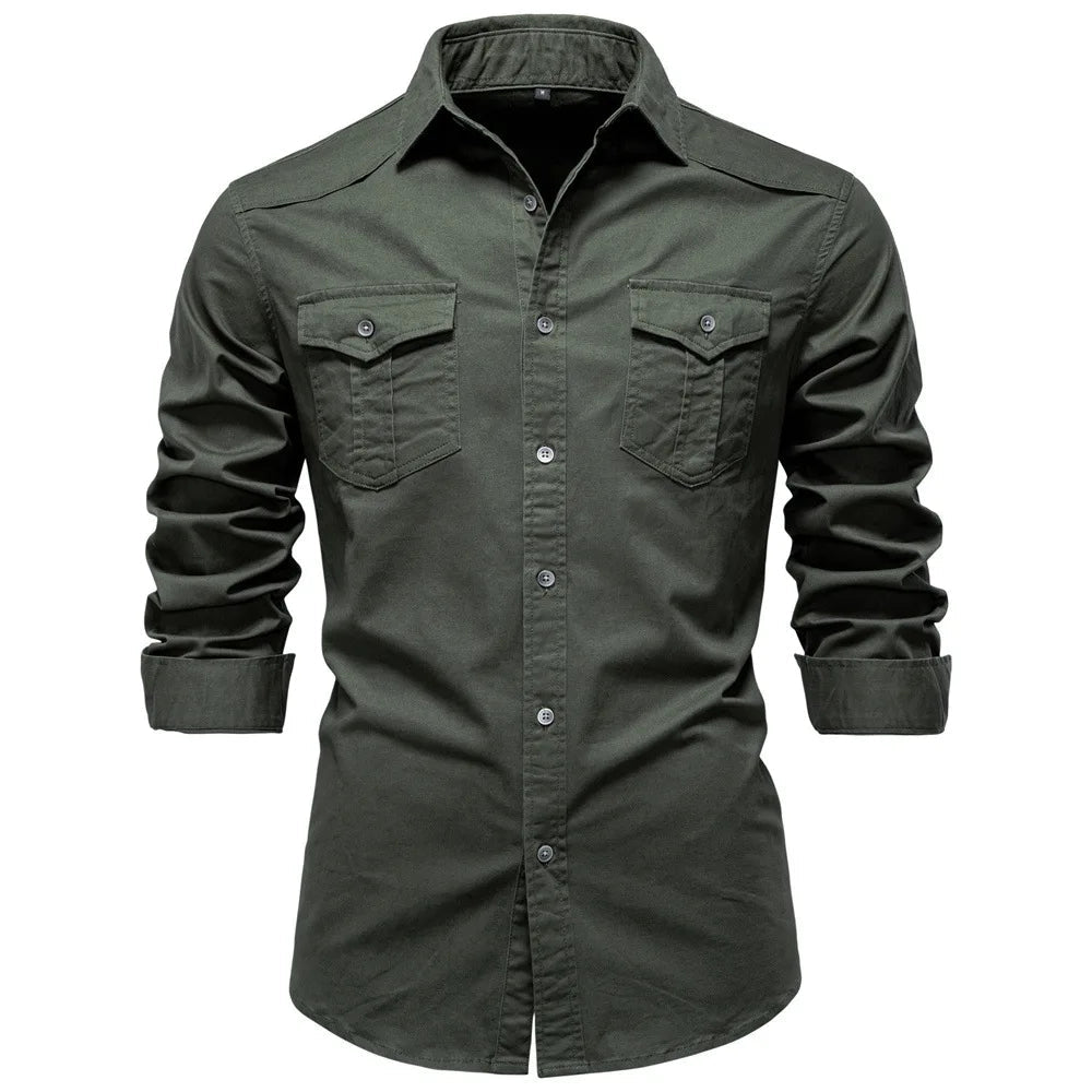 Men's Cotton Utility Overshirt – Heavyweight Workwear Shirt – view 6