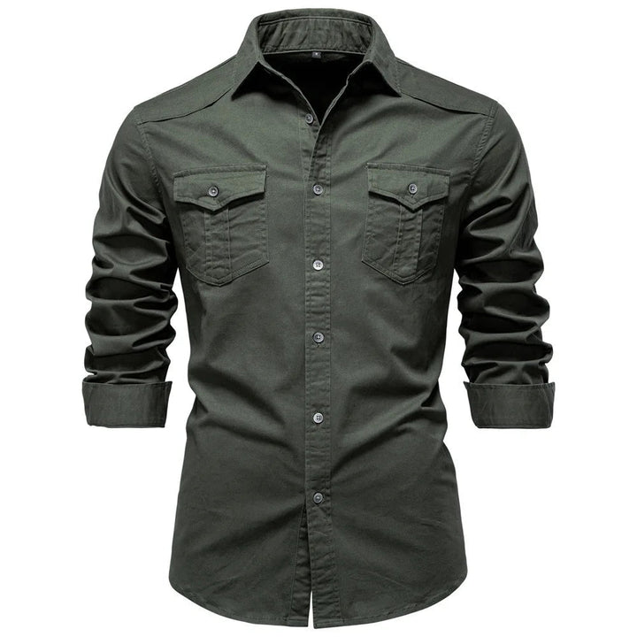 Men's Cotton Utility Overshirt – Heavyweight Workwear Shirt – view 6