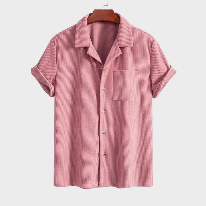 Men's Corduroy Cuban Collar Shirt – Short Sleeve Summer Staple – view 5