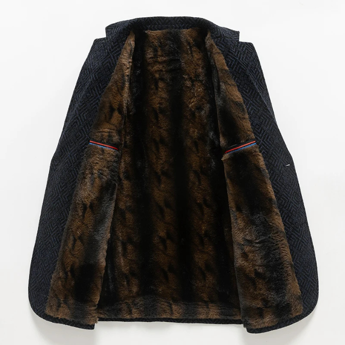 Men's Wool Coat – Faux-Fur Lined Tailored Winter Coat – view 5
