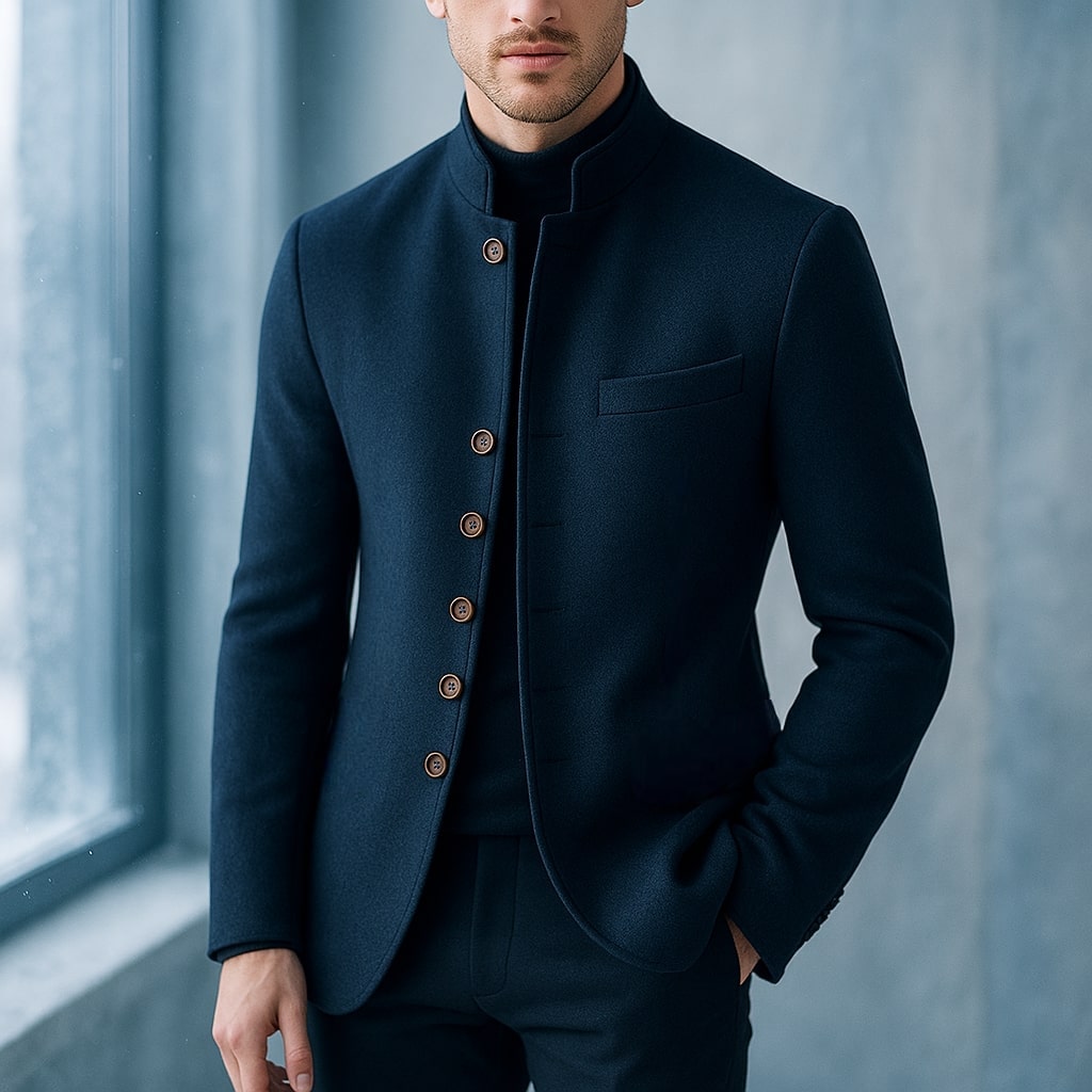 Men's Helsinki Wool Jacket – Stand-Collar Tailored Layer – view 4
