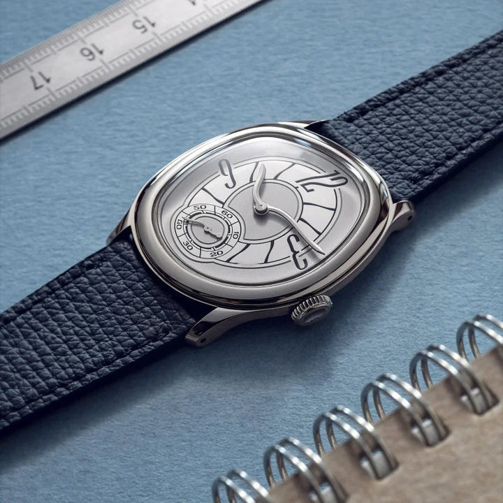 Men's Automatic Watch – Art Deco Spiral Dial Leather Strap – view 4