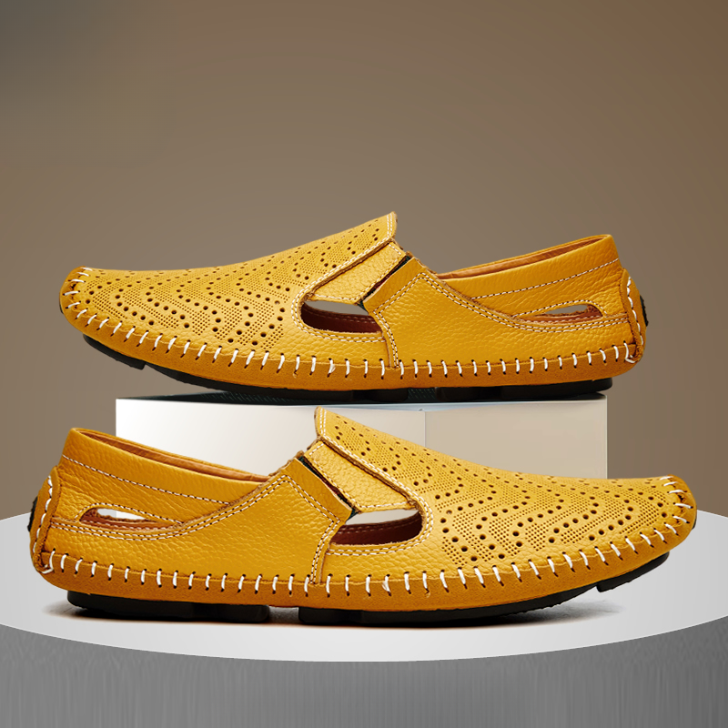 Men's Perforated Leather Driving Sandals – Breathable Summer Pair – view 8