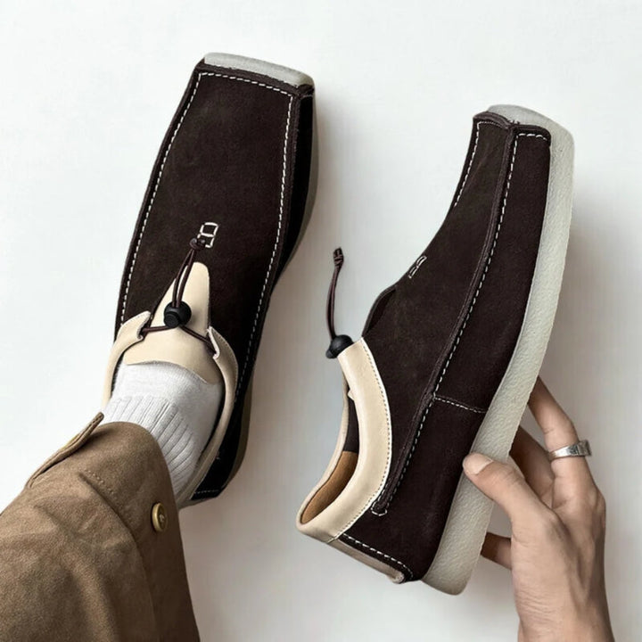 Men's Suede Moccasins – Square-Toe Crepe Sole Loafers – view 5