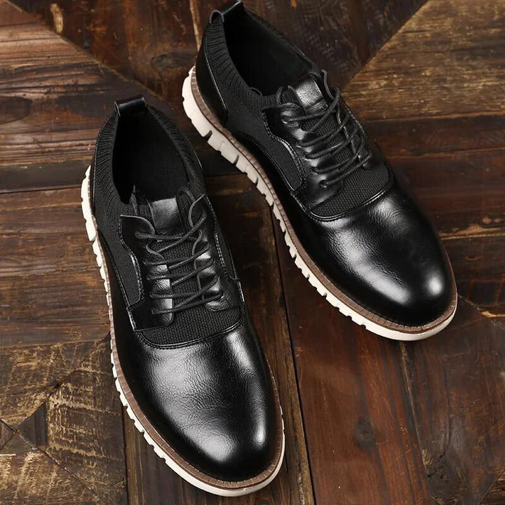 Men's Leather Knit Oxford Trainers – Smart Casual Hybrid Shoes – view 5