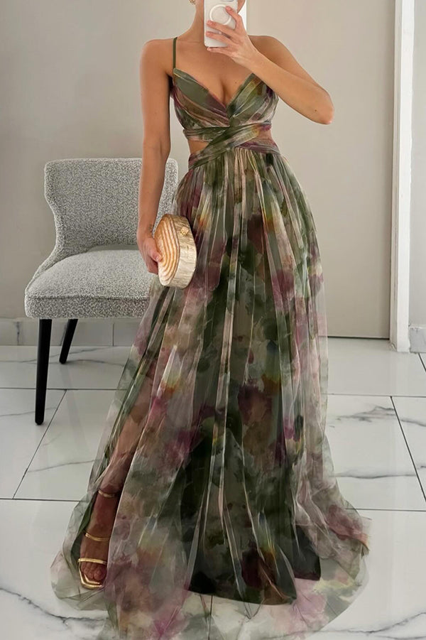 Women's Floral Print Maxi Dress – Romantic Summer Occasionwear