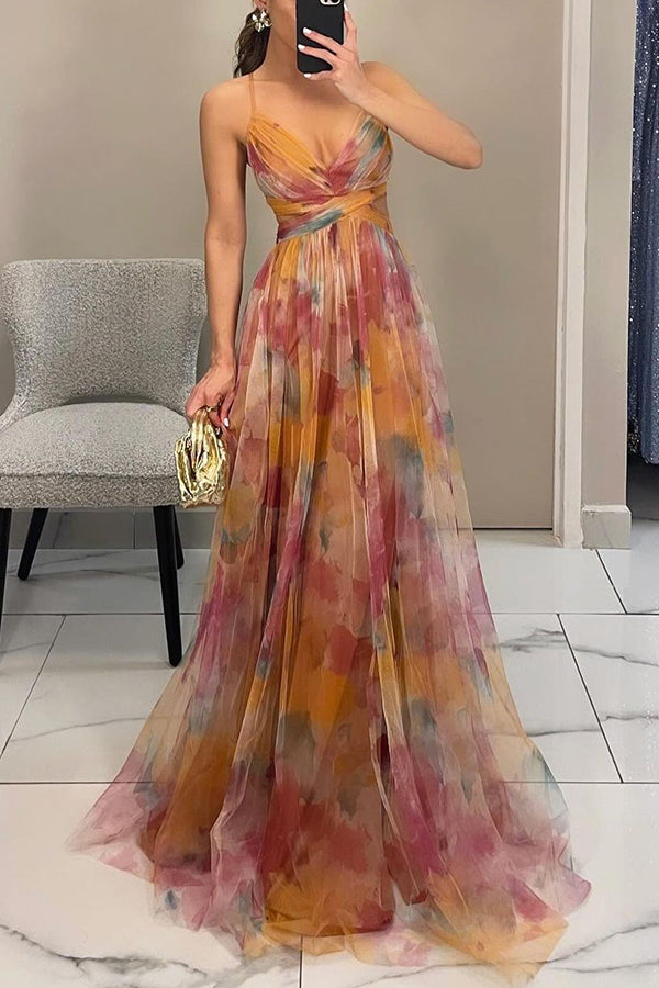 Women's Floral Print Maxi Dress – Romantic Summer Occasionwear – view 10