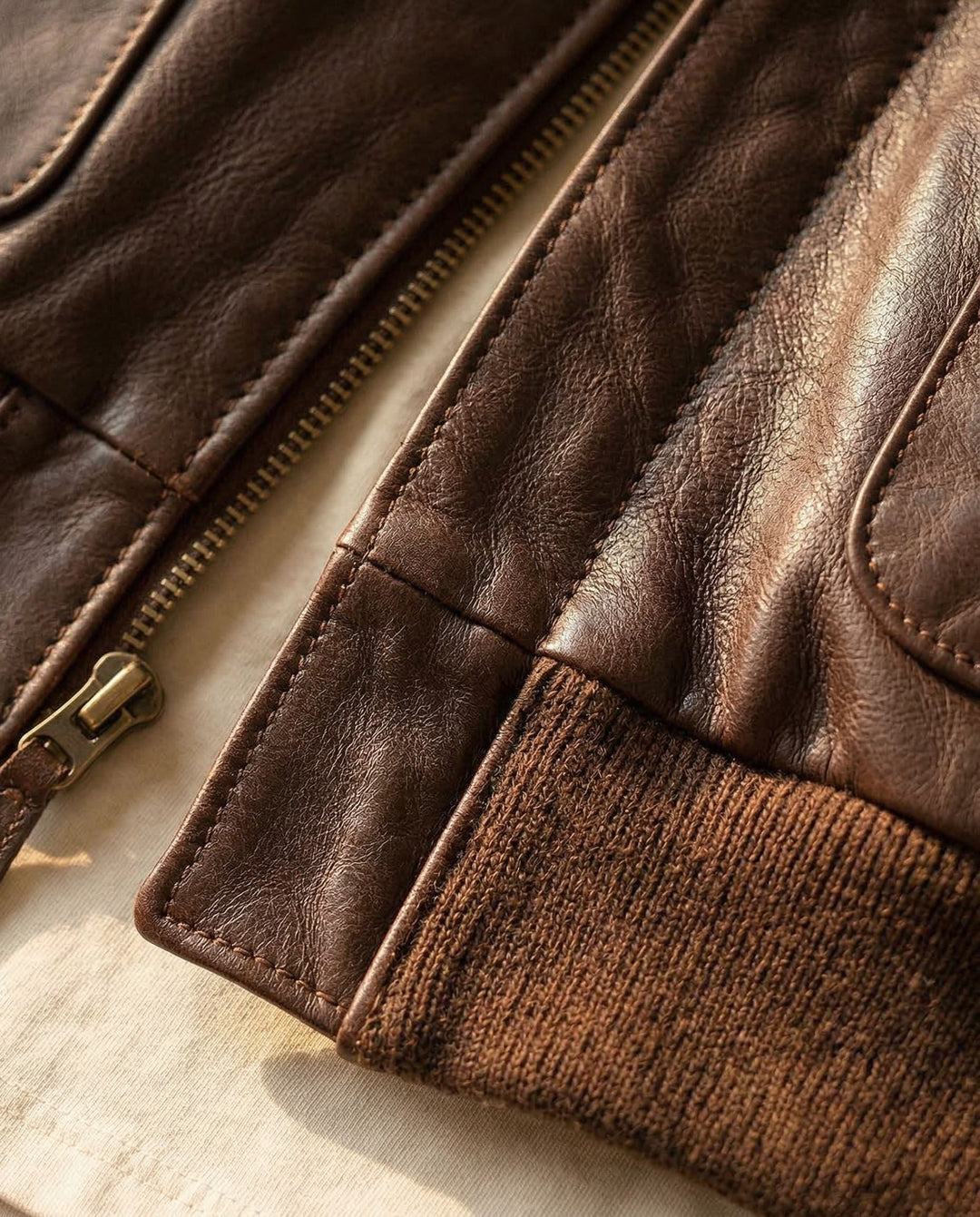 Men's Leather Aviator Jacket – Classic Biker Outerwear – view 6