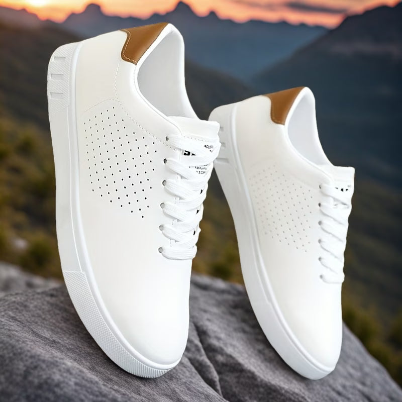 Men's Perforated Court Trainers – Minimalist Everyday Sneakers – view 2
