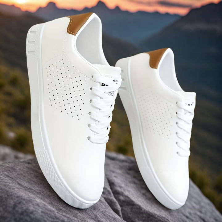 Men's Perforated Court Trainers – Minimalist Everyday Sneakers – view 2