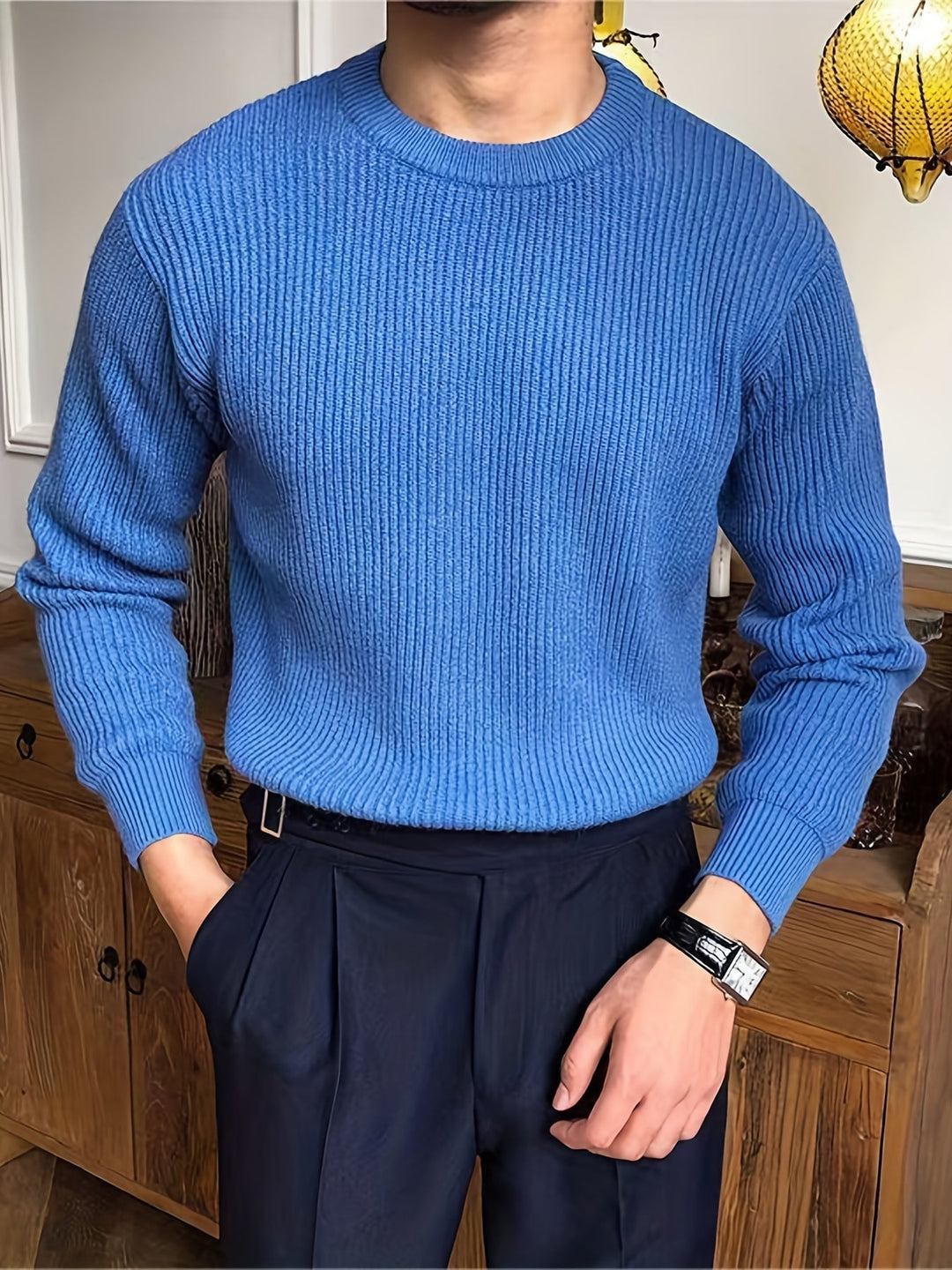 Milan Men's Crew Neck Knit Jumper – Soft Everyday Knitwear – view 11