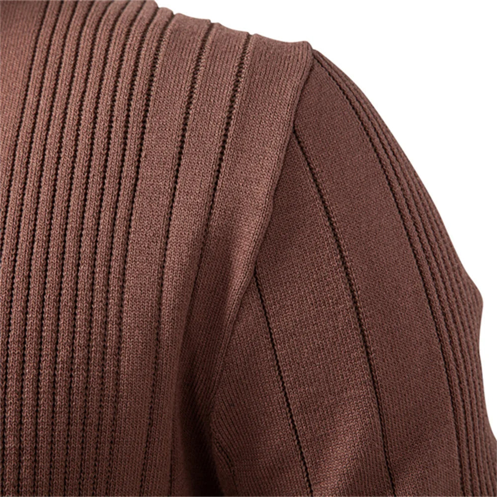 Men's Fine-Gauge Ribbed Knit Polo Shirt – Smart Casual Wear – view 11