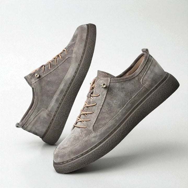 Men's Suede Lace-Up Trainers – Lightweight Casual Shoes – view 12